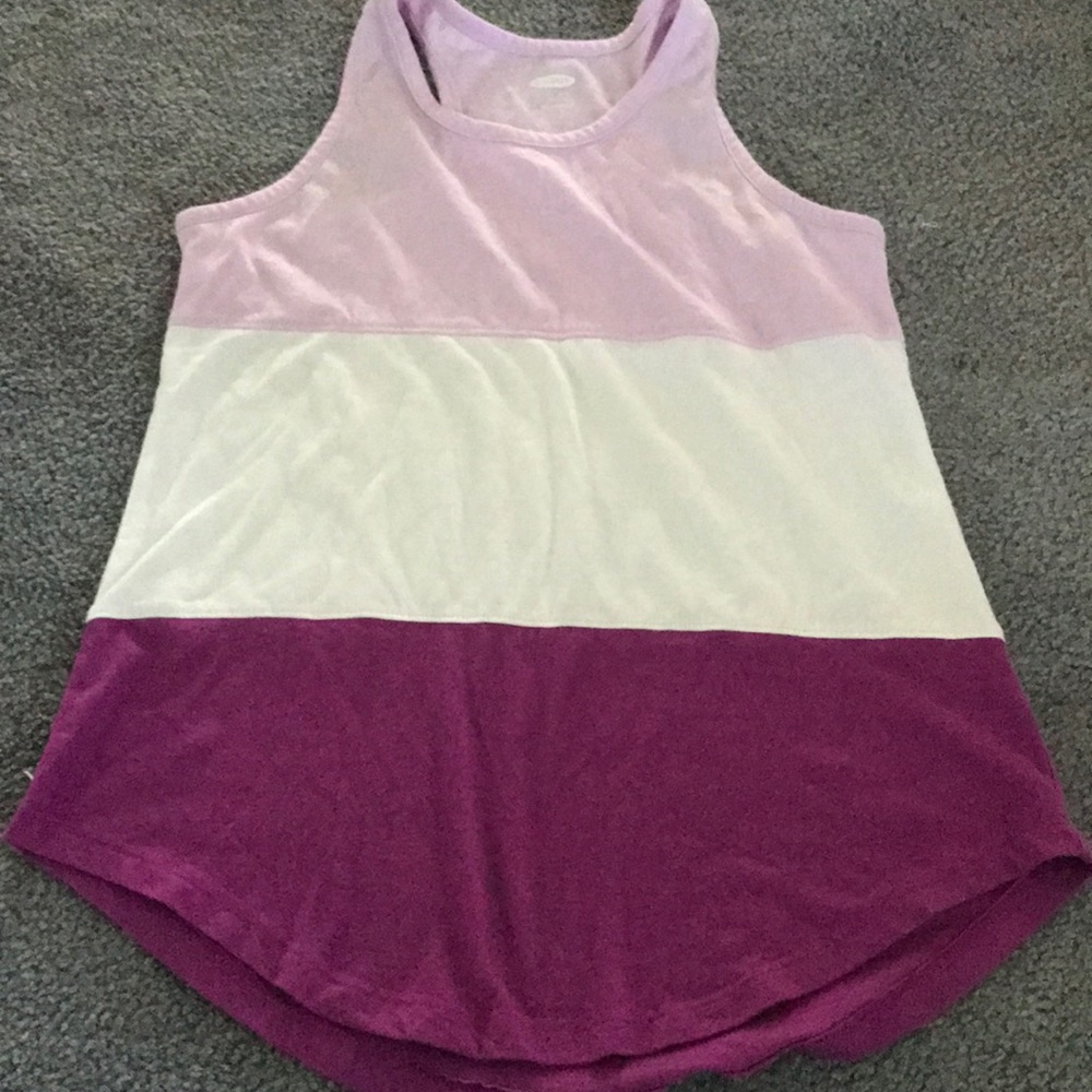 Light purple, dark purple, white tank size 10-12